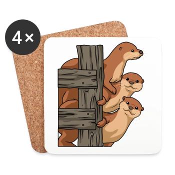 Otter lover shirt otter gift women otters - Coasters (set of 4) - white - Front