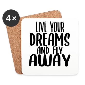 La motivation Vive ton rêve - Dessous de verre (lot de 4) - blanc - Devant