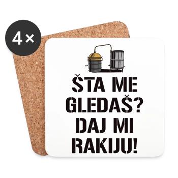 Balkan Jugo Rakija Spruch Geschenk - Untersetzer (4er-Set) - Weiß - Vorne