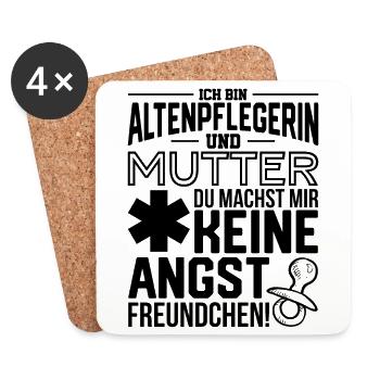 Altenpflegerin und Mama - Untersetzer (4er-Set) - Weiß - Vorne