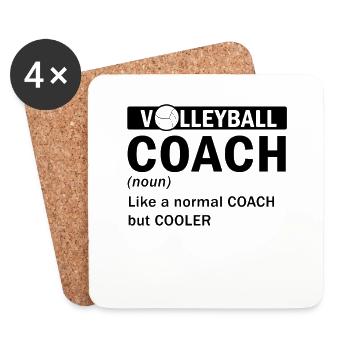 Cadeaux d'entraîneur de volleyball comme l'entraîneur normal mais - Dessous de verre (lot de 4) - blanc - Devant