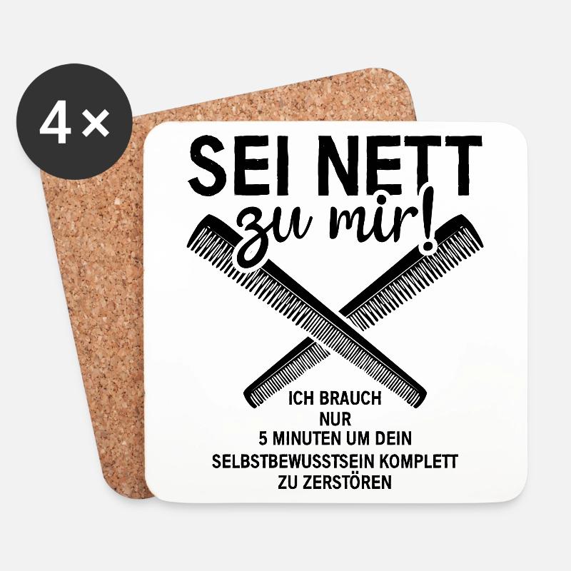 Friseurin Friseur - Untersetzer (4er-Set) - Weiß