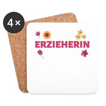 Ich bin Erzieherin ich darf das - Untersetzer (4er-Set) - Weiß - Vorne