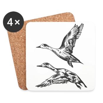 Canard de vol - Dessous de verre (lot de 4) - blanc - Devant