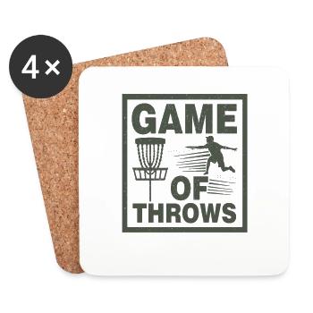 Disc Golf Gifts Game of Throws Disc Golfer Cadeau - Dessous de verre (lot de 4) - blanc - Devant