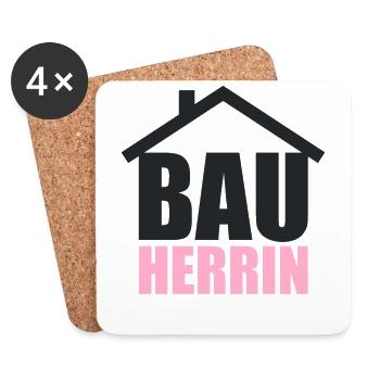 Bauherrin Traumhaus Haus Eigenheim Richtfest - Untersetzer (4er-Set) - Weiß - Vorne