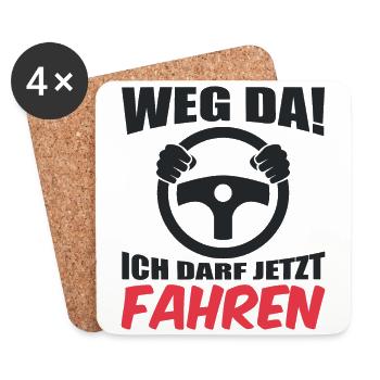 Führerschein weg da ich darf jetzt Auto fahren - Untersetzer (4er-Set) - Weiß - Vorne