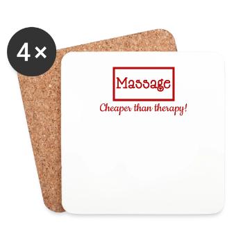 Massage Therapeut Geschenke Massage billiger als - Untersetzer (4er-Set) - Weiß - Vorne
