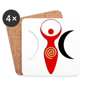 Triune Wicca Déesse de la Terre Mère 1 - Dessous de verre (lot de 4) - blanc - Devant