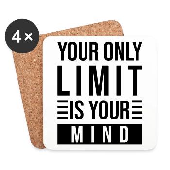 Mindset Saying Limit Thinking - Coasters (set of 4) - white - Front