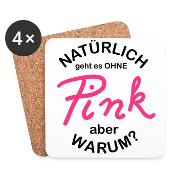 Pink Fan - Untersetzer (4er-Set) - Weiß - Vorne