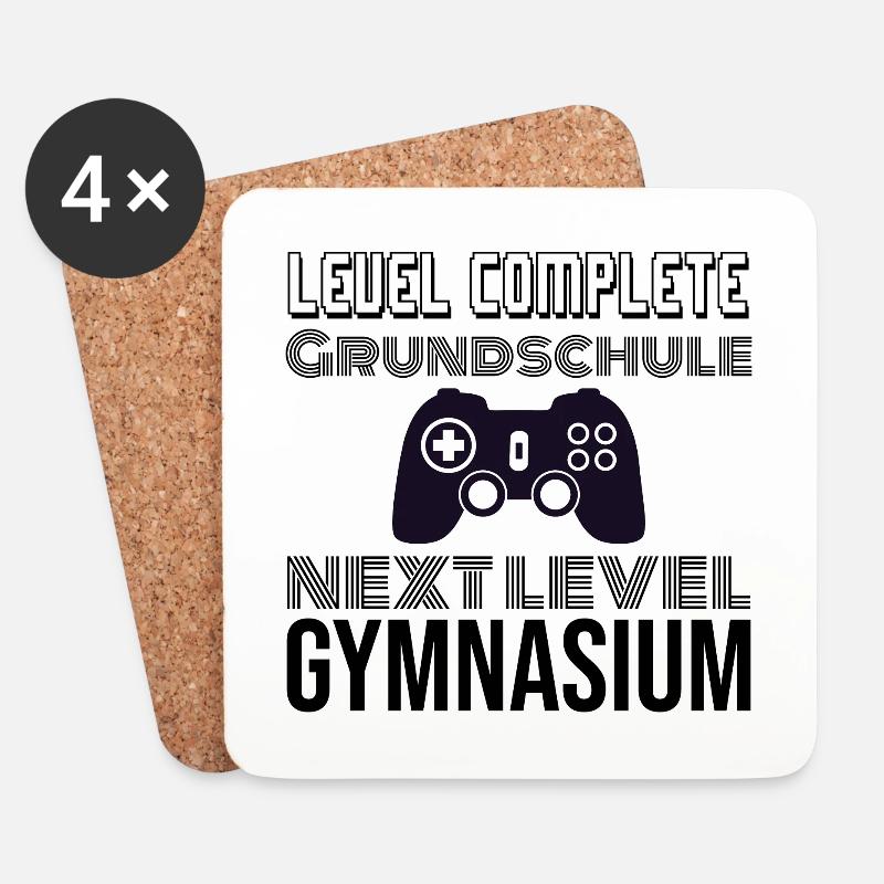 Grundschule ist vorbei Level Gymnasium - Untersetzer (4er-Set) - Weiß