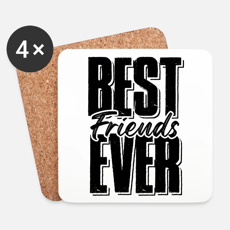 beste freunde - Untersetzer (4er-Set) - Weiß