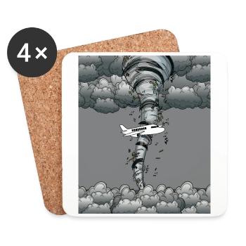 Tornade avion tempête temps - Dessous de verre (lot de 4) - blanc - Devant