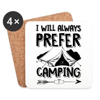 camping zelten - Untersetzer (4er-Set) - Weiß - Vorne