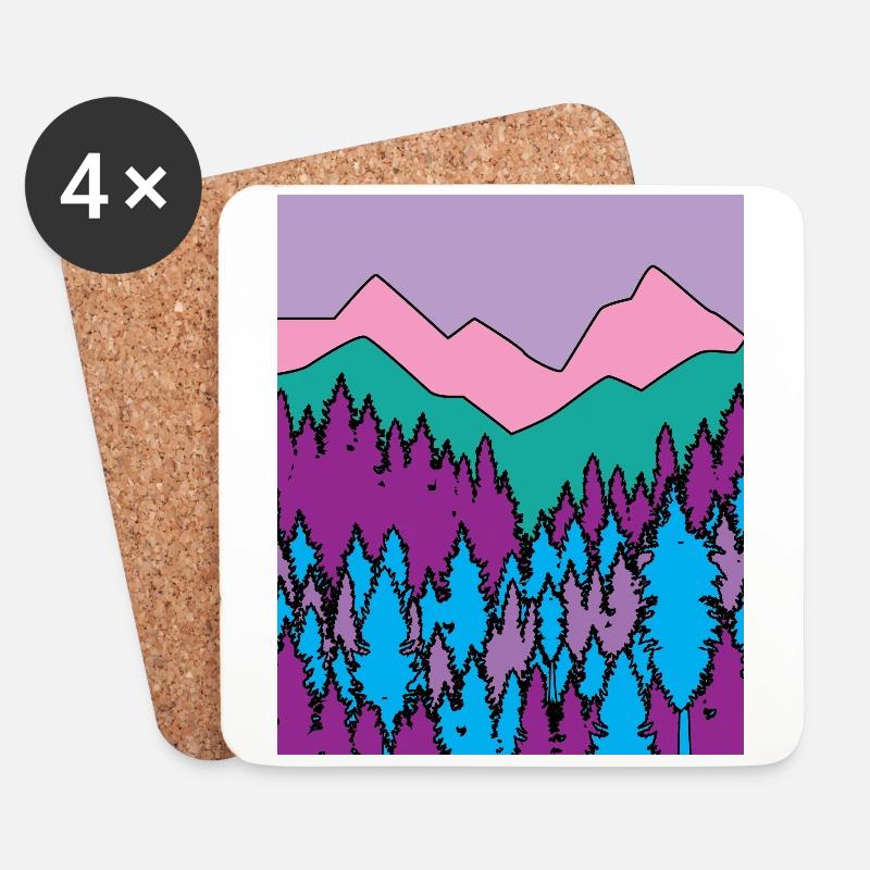 Natur Wald Bäume Freiheit Sonne - Untersetzer (4er-Set) - Weiß