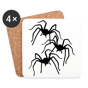 Araignées Phobie Anxiété Panique Horreur - Dessous de verre (lot de 4) - blanc - Devant