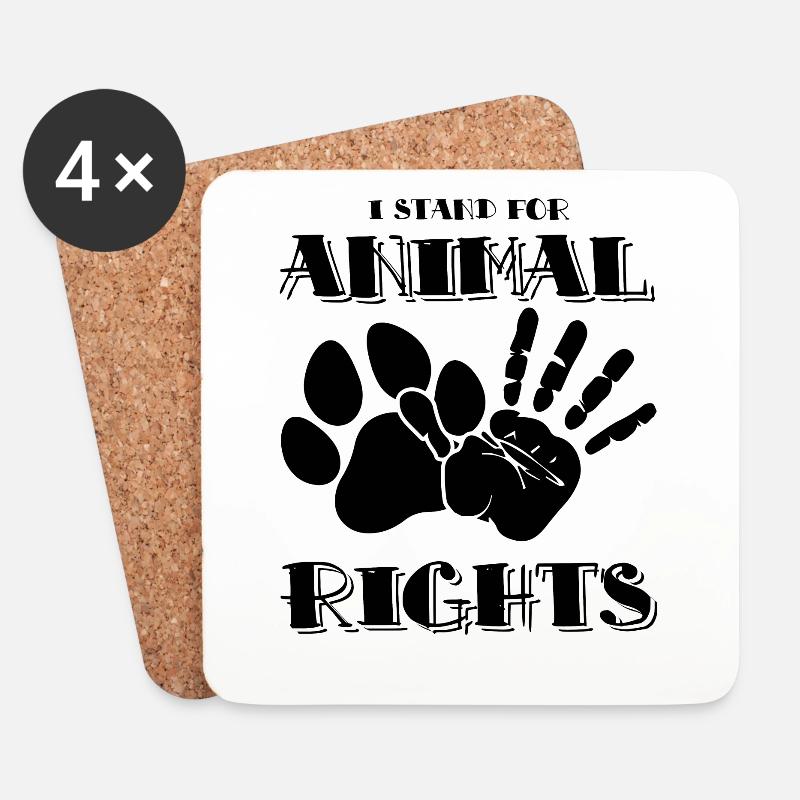 pfote tierschutz - Untersetzer (4er-Set) - Weiß