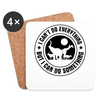 Protection des animaux - Dessous de verre (lot de 4) - blanc - Devant