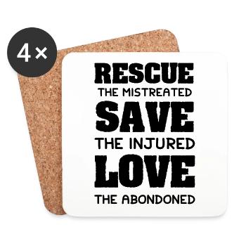 animal welfare claim - Coasters (set of 4) - white - Front