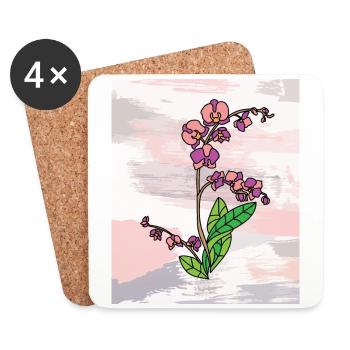 Vintage Fleurs Colorées - Dessous de verre (lot de 4) - blanc - Devant