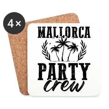 Mallorca Party Crew Strand - Untersetzer (4er-Set) - Weiß - Vorne