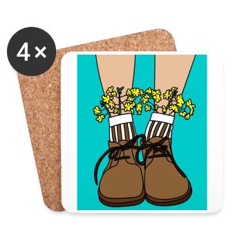 Shoes as a flowerpot for plants - Coasters (set of 4) - white - Front
