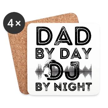 Dad By Day DJ By Night - Coasters (set of 4) - white - Front