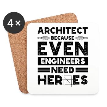 hero architect - Coasters (set of 4) - white - Front