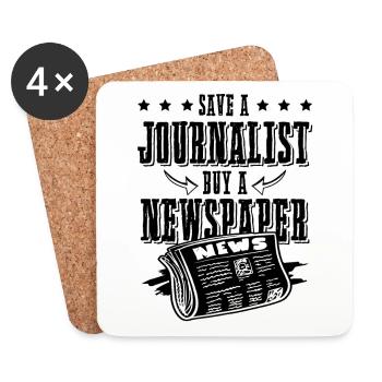 journalist zeitung - Dessous de verre (lot de 4) - blanc - Devant