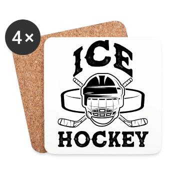 hockey sur glace ice hockey - Dessous de verre (lot de 4) - blanc - Devant