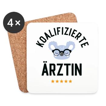 Koalifizierte Ärztin Geschenk Lustig - Untersetzer (4er-Set) - Weiß - Vorne