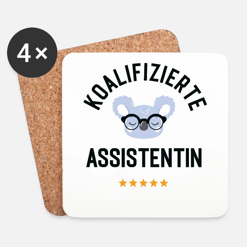 Koalifizierte Assistentin Geschenk Lustig - Untersetzer (4er-Set) - Weiß