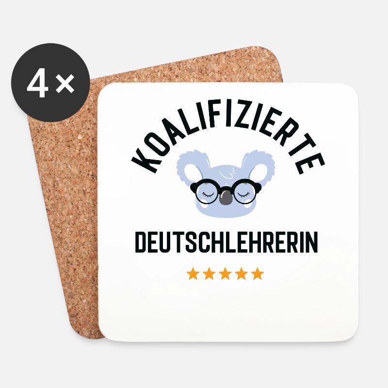 Koalifizierte Deutschlehrerin Geschenk Lustig - Untersetzer (4er-Set) - Weiß
