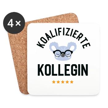 Koalifizierte Kollegin Geschenk Lustig - Untersetzer (4er-Set) - Weiß - Vorne