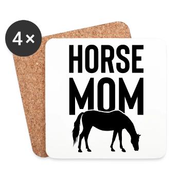 Pferde Mama - Dessous de verre (lot de 4) - blanc - Devant
