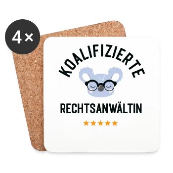 Koalifizierte Rechtsanwältin Geschenk Lustig - Untersetzer (4er-Set) - Weiß - Vorne