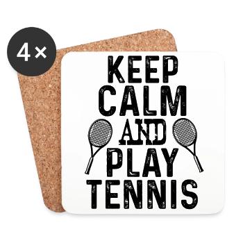 keep calm tennis - Untersetzer (4er-Set) - Weiß - Vorne