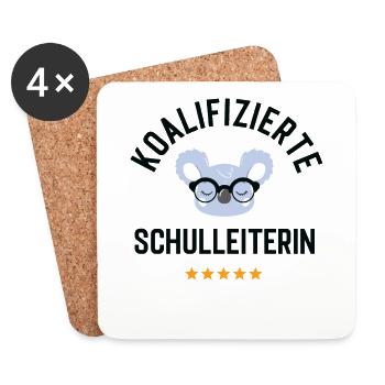 Koalifizierte Schulleiterin Geschenk Lustig - Untersetzer (4er-Set) - Weiß - Vorne