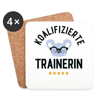 Koalifizierte Trainerin Geschenk Lustig - Untersetzer (4er-Set) - Weiß - Vorne