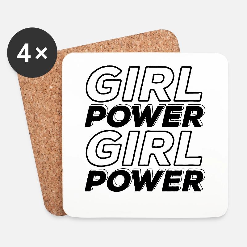 frauenpower powerfrau - Untersetzer (4er-Set) - Weiß
