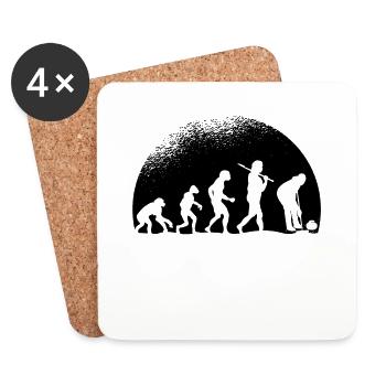 Evolution Curling - Dessous de verre (lot de 4) - blanc - Devant