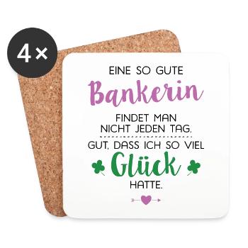 Ich hatte Glück Bankerin Geschenk Spruch - Untersetzer (4er-Set) - Weiß - Vorne