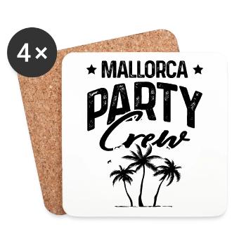 Mallorca Party Crew - Untersetzer (4er-Set) - Weiß - Vorne