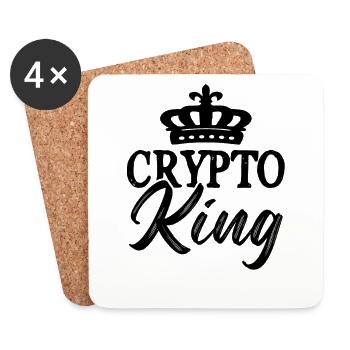 Crypto König Bitcoin - Untersetzer (4er-Set) - Weiß - Vorne