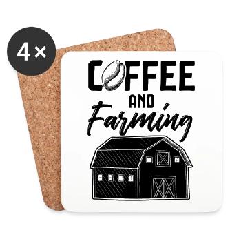 café farmer farm - Dessous de verre (lot de 4) - blanc - Devant