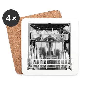 Dishwasher Funny Costume Carnival Halloween - Coasters (set of 4) - white - Front