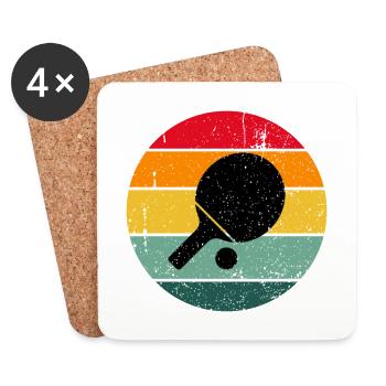 Vintage Retro Table Tennis Gift - Coasters (set of 4) - white - Front
