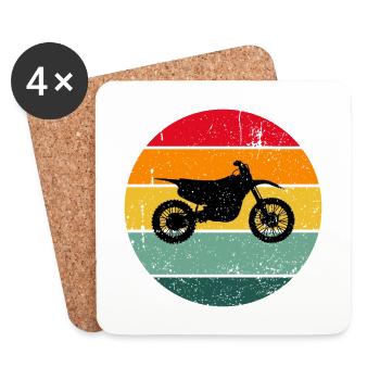 Vintage Retro Motorcycle Biker Motorcycles Racing - Coasters (set of 4) - white - Front