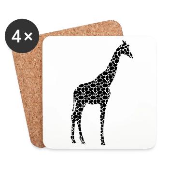 Giraffe Pattern Giraffe - Coasters (set of 4) - white - Front